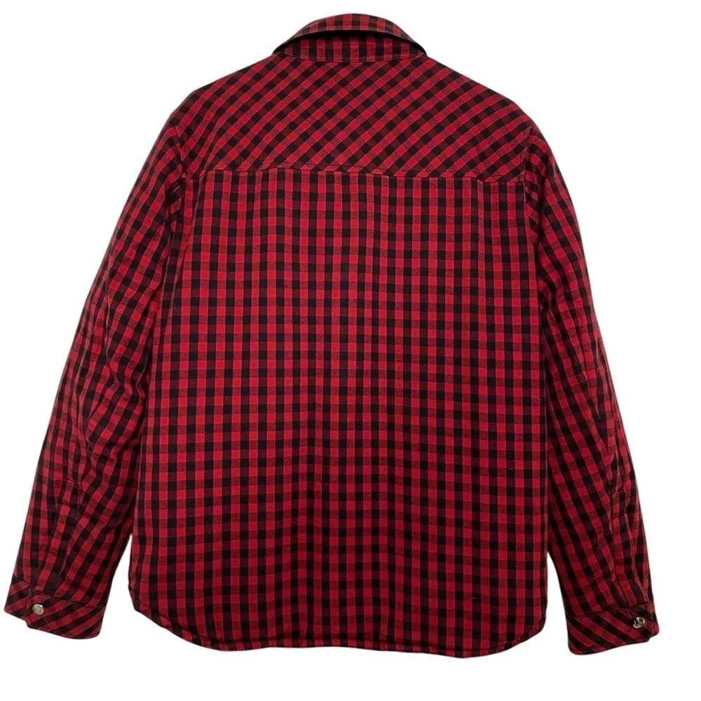 WOOLRICH Reversible Puffer Jacket Men S Buffalo Checked Goose Down Feathers Snap